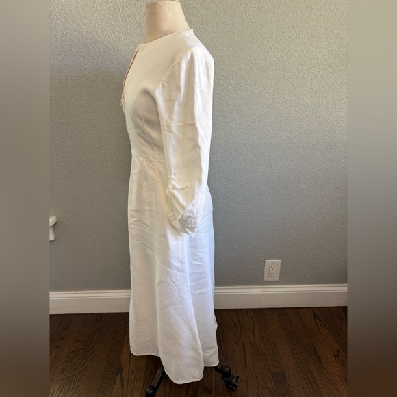 NWT Tibi Ivory Marta Corset Midi Dress Size 0 Linen‎ Blend - Picture 5 of 9